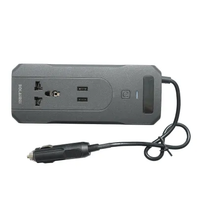 Invertor tensiune 12V-220V 200W, display digital LED, unda sinusoidala modificata, port USB, USB-C, iesire AC pentru laptop, telefon, frigider auto - imagine 3