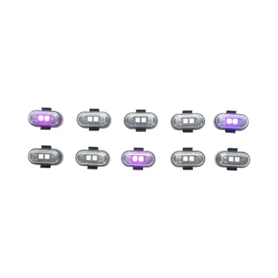 Set 10 lampi LED RGB stroboscopice cu telecomanda, 10 moduri, 8 culori, baterie litiu 110mAh reincarcabila USB-C IP65 - imagine 5