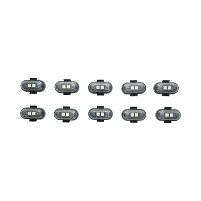 Set 10 lampi LED RGB stroboscopice cu telecomanda, 10 moduri, 8 culori, baterie litiu 110mAh reincarcabila USB-C IP65 - imagine 2