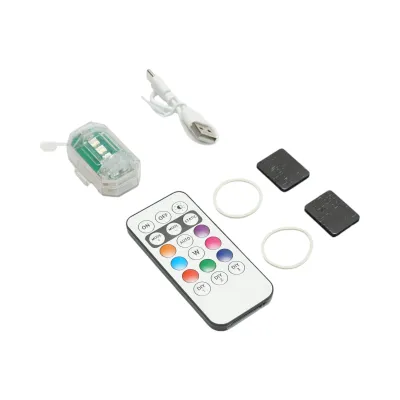 Lampa LED RGB stroboscopica cu telecomanda, 10 moduri, 8 culori, baterie litiu 150mAh reincarcabila USB-C IP65