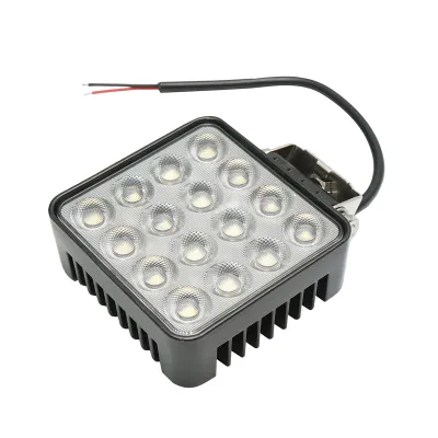 Proiector LED patrat tip flood 12-48V, 48W, 3000K carcasa aluminiu 110x110x45mm - imagine 4