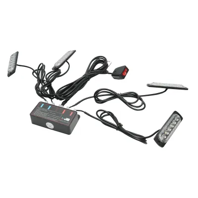 Set 4 lampi LED stroboscopice 24W, 12-24V galben, unitate control cu 4 module 110x28x12mm - imagine 3
