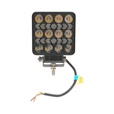 Proiector patrat LED cu DRL 9-80V, 36W alb-galben, carcasa aluminiu 103x103x38mm IP67 Breckner Germany