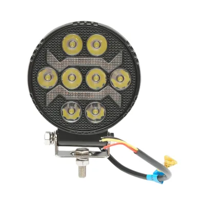 Proiector rotund LED cu DRL 9-80V, 17W alb-galben, carcasa aluminiu 108x108x38mm IP67 Breckner Germany