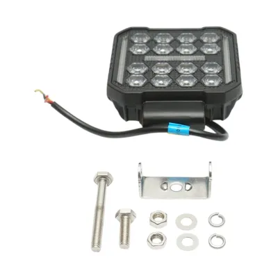 Proiector patrat LED cu DRL 9-80V, 48W alb-galben, carcasa aluminiu 103x103x33mm IP67 Breckner Germany - imagine 2