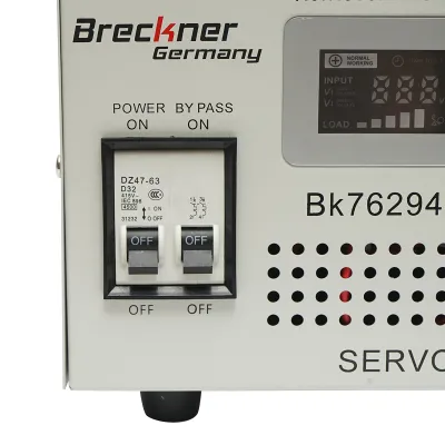 Stabilizator automat de tensiune 5200VA cu servomotor monofazat, 2 prize schuko 230V, afisaj LCD Breckner Germany - imagine 6