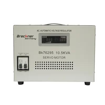 Stabilizator automat de tensiune 10.5KVA cu servomotor monofazat, 2 prize schuko 230V, afisaj LCD Breckner Germany