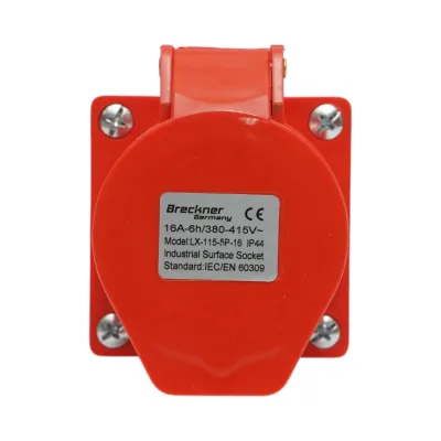 Priza industriala aparenta trifazica 16A, 380V, IP44, 6H Breckner Germany - imagine 4