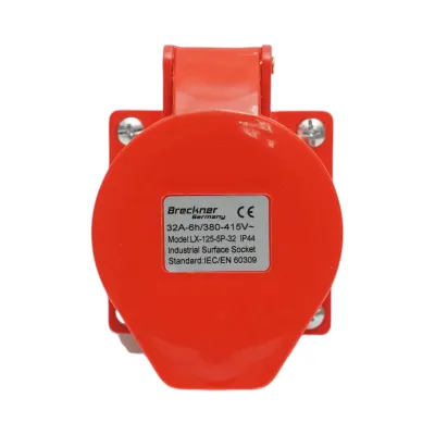 Priza industriala aparenta trifazica 32A, 380V, IP44, 6H Breckner Germany - imagine 4