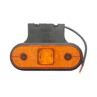 Lampa gabarit laterala ovala LED 24V galbena cu suport 118x46x19mm Breckner Germany
