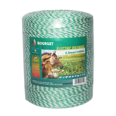 Rola fir verde fluorescent-alb fi 2.5mm 3x0.2mm SS, 1x0.25mm Cu, 1000m gard electric Bourget