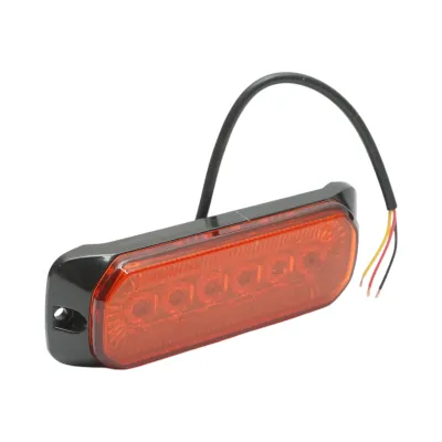 Lampa laterala stroboscopica LED 12-24V galbena 9 functii 132x46x19mm FR1287 - imagine 5