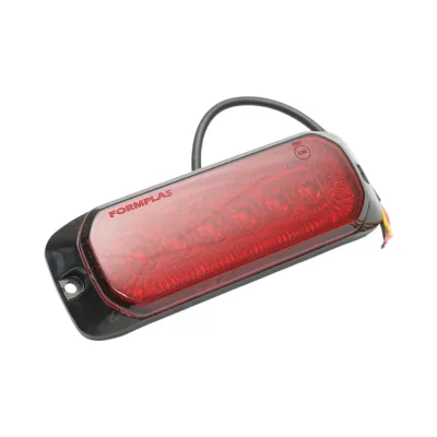 Lampa laterala stroboscopica LED 12-24V rosie 9 functii 132x46x19mm FR1287 - imagine 5