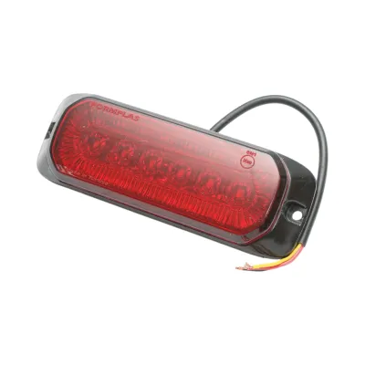 Lampa laterala stroboscopica LED 12-24V rosie 9 functii 132x46x19mm FR1287 - imagine 4
