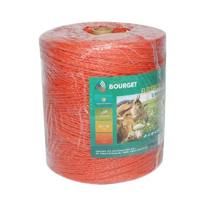 Rola fir portocalie fi 2.5mm 3x0.15mm SS, 1000m gard electric, rezistenta 15 Ohm Bourget - imagine 2