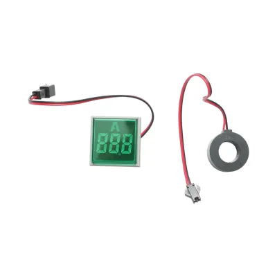 Indicator digital ampermetru LED verde 0-100A, 220V/380V Ø 22mm Breckner Germany - imagine 2