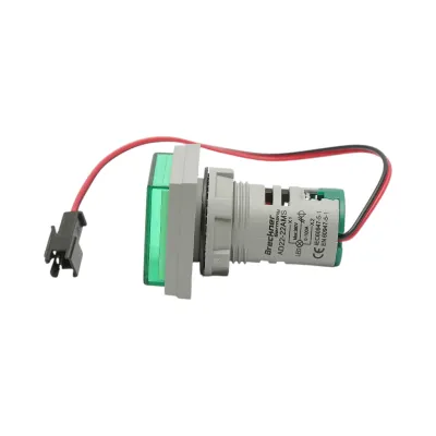 Indicator digital ampermetru LED verde 0-100A, 220V/380V Ø 22mm Breckner Germany - imagine 3