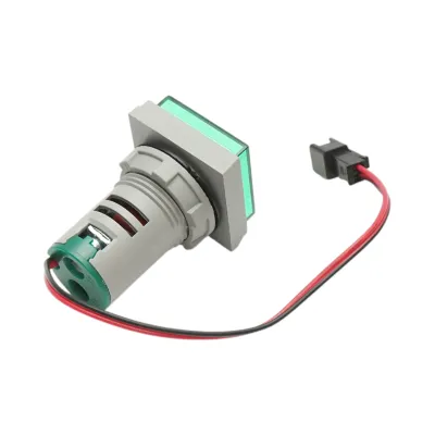 Indicator digital ampermetru LED verde 0-100A, 220V/380V Ø 22mm Breckner Germany - imagine 4