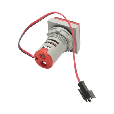 Indicator digital ampermetru LED rosu 0-100A, 220V/380V Ø 22mm Breckner Germany - imagine 4