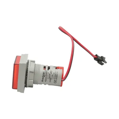 Indicator digital ampermetru LED rosu 0-100A, 220V/380V Ø 22mm Breckner Germany - imagine 3