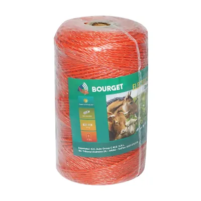 Rola fir portocalie fi 2mm 3x0.16mm SS, 250m gard electric, rezistenta 11 Ohm Bourget - imagine 2