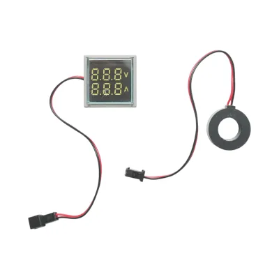 Indicator digital ampermetru si voltmetru LED alb 0-100A/50-500V AC Ø 22mm Breckner Germany - imagine 2