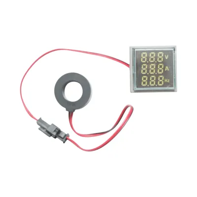 Indicator digital frecventa, ampermetru, voltmetru LED alb 0-99Hz/0-100A/50-500V AC Ø 22mm Breckner Germany - imagine 2