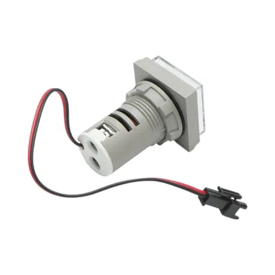Indicator digital ampermetru LED alb 0-100A, 220V/380V Ø 22mm Breckner Germany - imagine 4