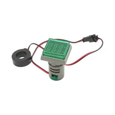 Indicator digital ampermetru si voltmetru LED alb 0-100A/50-500V AC Ø 22mm Breckner Germany