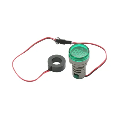 Indicator digital ampermetru LED verde 0-100A, 220V/380V Ø 22mm Breckner Germany