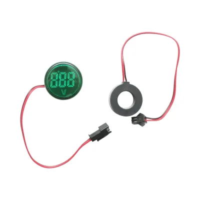 Indicator digital ampermetru LED verde 0-100A, 220V/380V Ø 22mm Breckner Germany - imagine 2