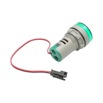 Indicator digital ampermetru LED verde 0-100A, 220V/380V Ø 22mm Breckner Germany - imagine 4