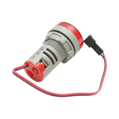 Indicator digital ampermetru LED rosu 0-100A, 220V/380V Ø 22mm Breckner Germany - imagine 4