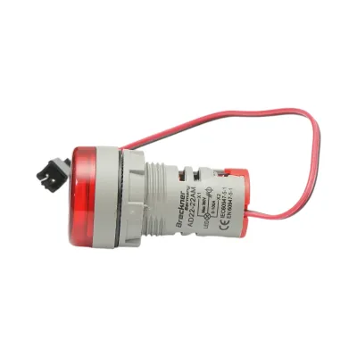 Indicator digital ampermetru LED rosu 0-100A, 220V/380V Ø 22mm Breckner Germany - imagine 3