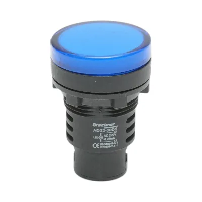 Indicator semnalizare LED albastru 220V AC 30mm Breckner Germany