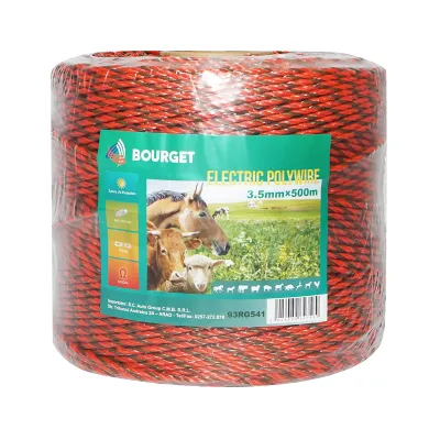 Rola fir portocaliu-negru fi 3.5mm 6x0.25mm SS, 500m gard electric, rezistenta 0.9 Ohm Bourget - imagine 2