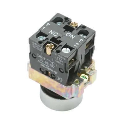 Buton comanda metalic albastru cu revenire 1NO+1NC, 400V/10A, LAY5 Breckner Germany - imagine 4