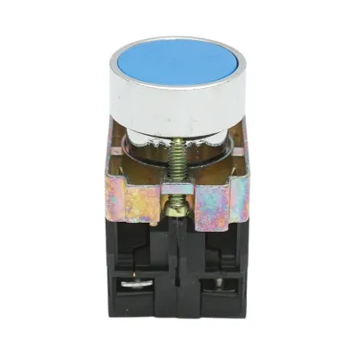 Buton comanda metalic albastru cu revenire 1NO+1NC, 400V/10A, LAY5 Breckner Germany - imagine 2