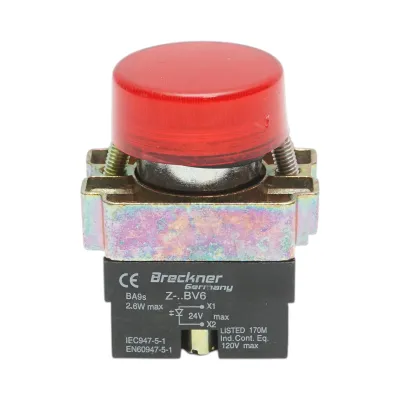 Buton indicator LED rosu 24V LAY5 Breckner Germany