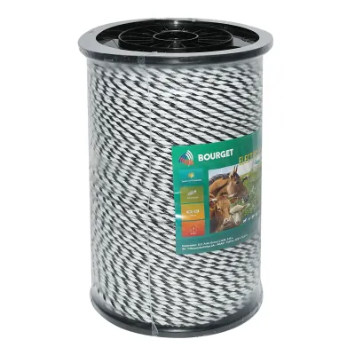 Rola fir alb-negru fi 4mm 3x0.2mm SS, 500m gard electric, rezistenta 9 Ohm Bourget - imagine 2
