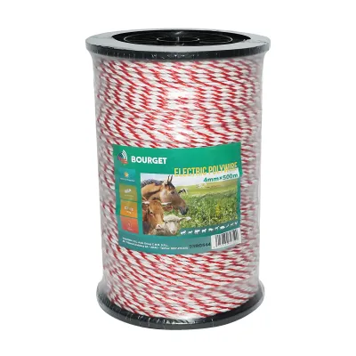 Rola fir alb-rosu fi 4mm 6x0.2mm SS, 500m gard electric, rezistenta 4.5 Ohm Bourget - imagine 2