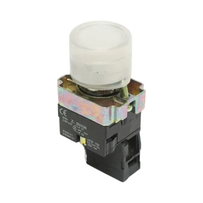 Buton indicator LED alb cu protectie 1NC, 400V/10A, LAY5 Breckner Germany - imagine 5