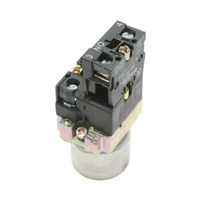 Buton indicator LED alb cu protectie 1NC, 400V/10A, LAY5 Breckner Germany - imagine 4
