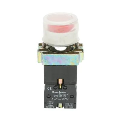 Buton indicator LED rosu cu protectie 1NC, 400V/10A, LAY5 Breckner Germany