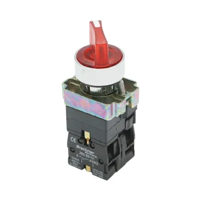 Selector 2 pozitii si indicator semnalizare LED rosu 1NO+1NC, 220V, LAY5 Breckner Germany - imagine 2