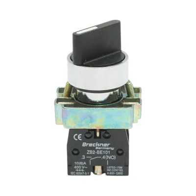 Selector 2 pozitii negru cu retinere 1NO+1NC, 400V/10A, LAY5-BD25 Breckner Germany
