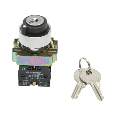 Selector 2 pozitii cu retinere si cheie 1NO, 400V/10A, LAY5-BG21 Breckner Germany