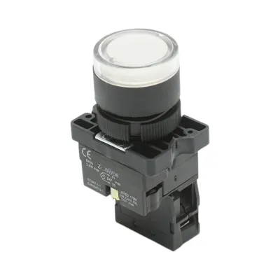 Buton indicator LED alb cu rezistenta integrata 1NO, 24V, LAY5 Breckner Germany - imagine 3