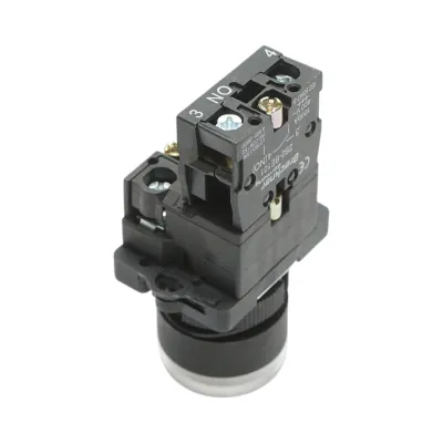 Buton indicator LED alb cu rezistenta integrata 1NO, 24V, LAY5 Breckner Germany - imagine 4