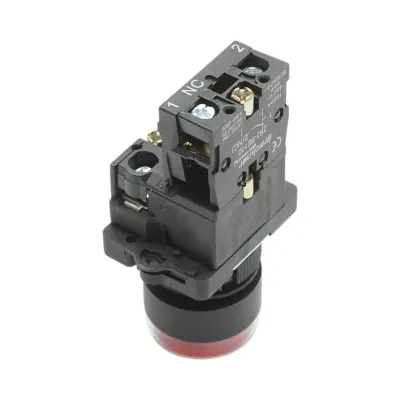 Buton indicator LED rosu cu rezistenta integrata 1NC, 220V, LAY5 Breckner Germany - imagine 4
